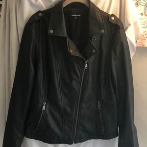Black pleather biker jacket